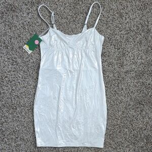 Shimmering White Slip Dress HALARA #44
